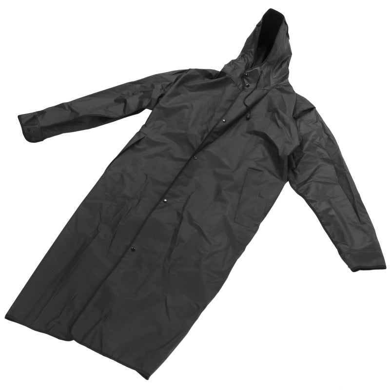 Hooded Raincoat L White: Lightweight EVA Waterproof Material - Adjustable Drawstring Hood & Front Pockets Rain Jacket for Outdoor Camping Hiking Daily Activities - Image 3