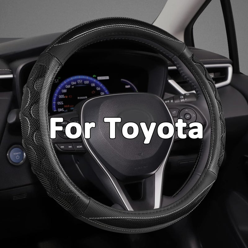 GIANT PANDA Steering Wheel Cover for Toyota Auto Car Steering Wheel Cover for Toyota Highlander Rav4 Corolla CamryStandard Size Black