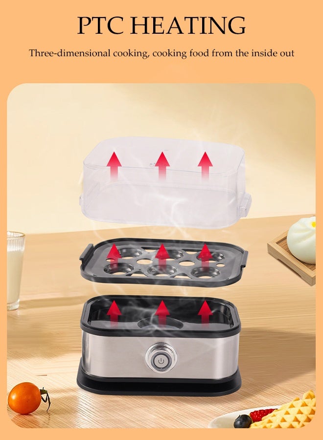 DUNISO Egg Steamer，Egg Cooker，Rapid Egg Cooker，6-Egg Capacity，Mini and Portable,Easy to Clean,Used for Steaming Eggs, Corn, Sweet Potatoes, Buns, Dumplings - Image 5