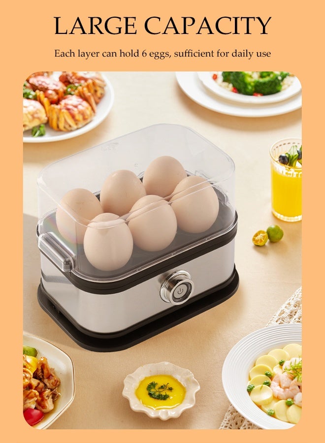 DUNISO Egg Steamer，Egg Cooker，Rapid Egg Cooker，6-Egg Capacity，Mini and Portable,Easy to Clean,Used for Steaming Eggs, Corn, Sweet Potatoes, Buns, Dumplings - Image 3