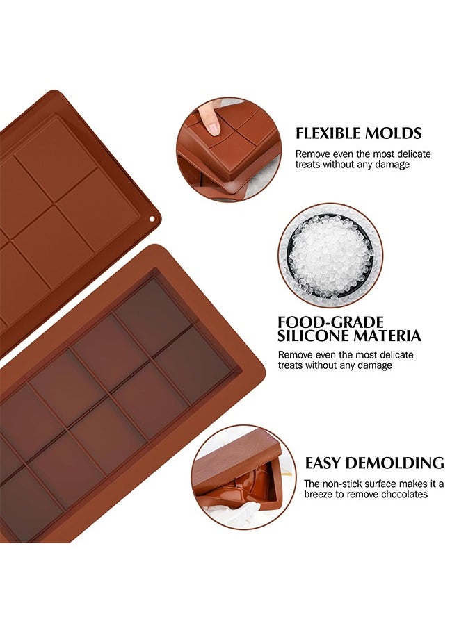 Generic - Chocolate Mold, 2 Pieces Deep Chocolate Bar Mold, Silicone Chocolate Mold, Chocolate Mold, Reusable Chocolate Silicone Molds, for Filling Knafeh Pistachio Chocolate Bar - Image 1