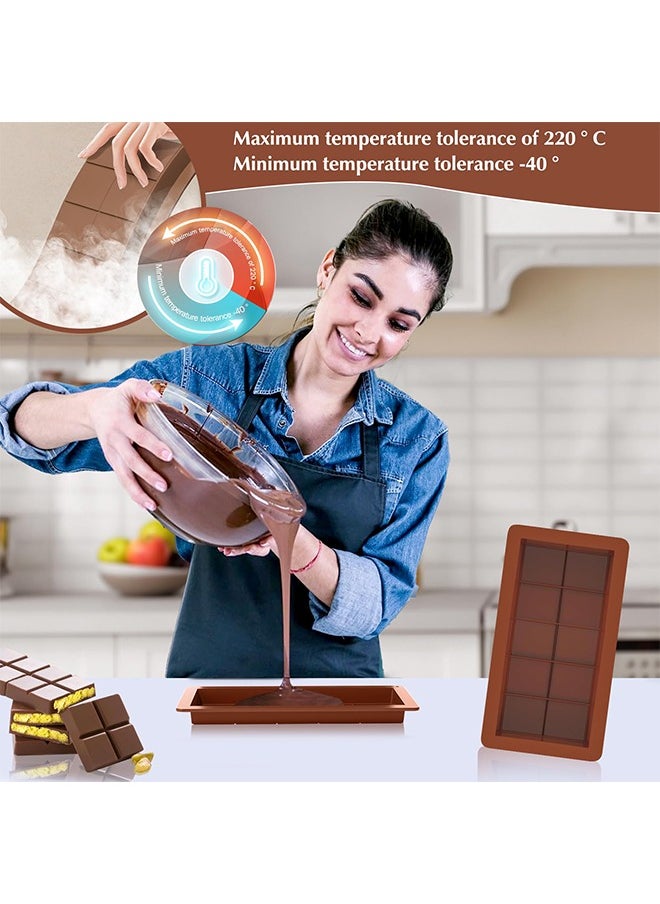 Generic - Chocolate Mold, 2 Pieces Deep Chocolate Bar Mold, Silicone Chocolate Mold, Chocolate Mold, Reusable Chocolate Silicone Molds, for Filling Knafeh Pistachio Chocolate Bar - Image 1