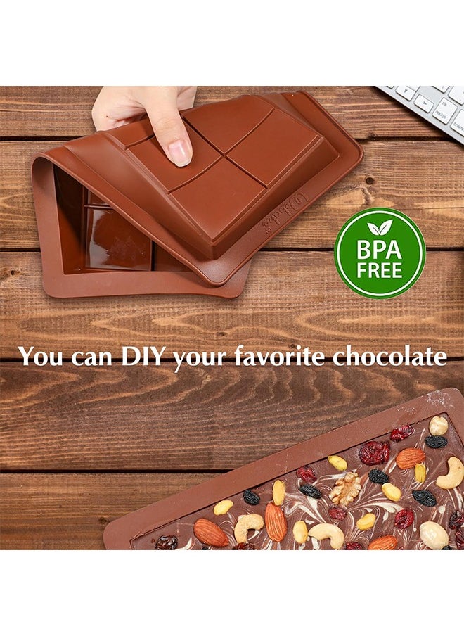 Generic - Chocolate Mold, 2 Pieces Deep Chocolate Bar Mold, Silicone Chocolate Mold, Chocolate Mold, Reusable Chocolate Silicone Molds, for Filling Knafeh Pistachio Chocolate Bar - Image 1