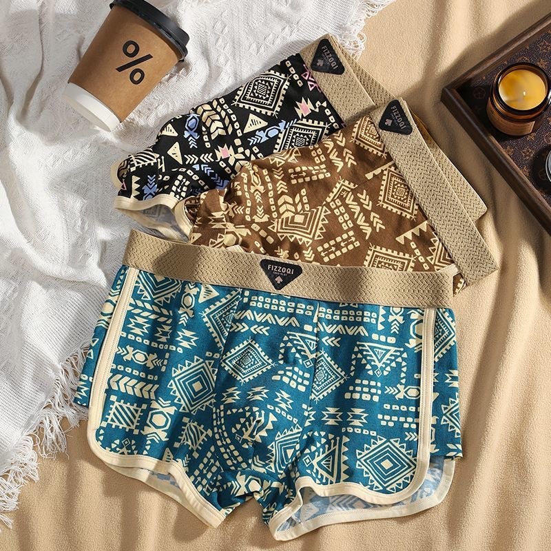 Men'S Underwear Bundle, Comfortable Amaya Boxer Briefs, Breathable Boxer Briefs, Trendyy American Retro Ethnic Style Pants - Image 2