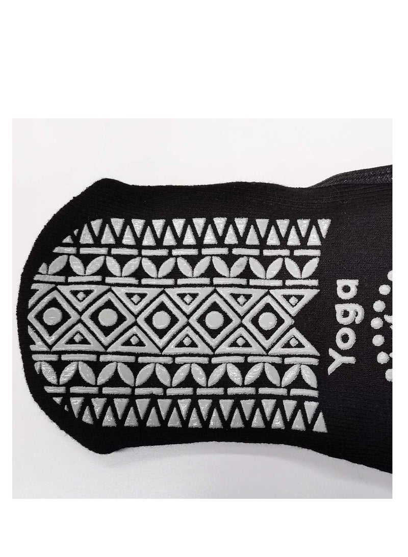 Nariele Yoga Socks for Women Non-Slip Grips  Straps with Carrying Pouch One Size Ideal for Pilates Pure Barre Ballet Dance Barefoot Workout 4 Pairs 2Black  2Grey - Image 2