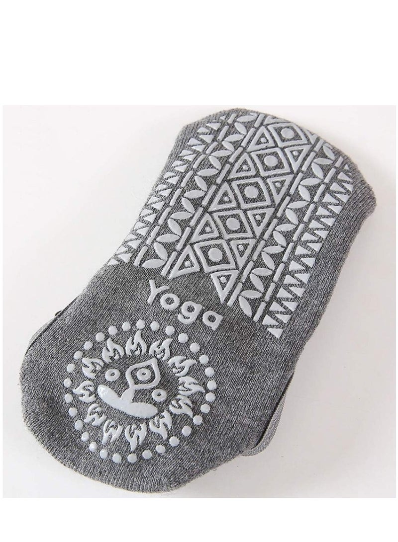 Nariele Yoga Socks for Women Non-Slip Grips  Straps with Carrying Pouch One Size Ideal for Pilates Pure Barre Ballet Dance Barefoot Workout 4 Pairs 2Black  2Grey - Image 3