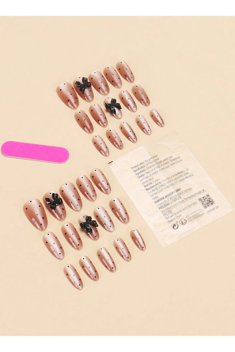 Almond shaped fake nails. The box contains 24 nails with a nail file and glue - Image 3