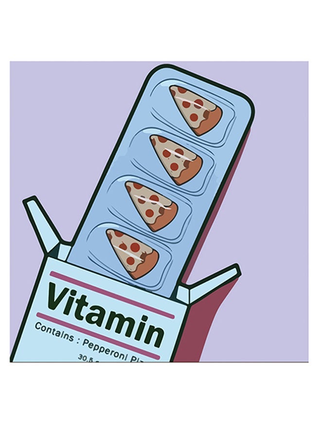 RYN Vitamin Themed Wall Art Purple/White/Black 30x30cm - Image 2