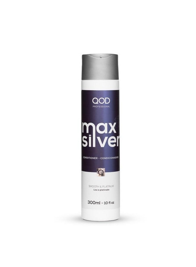 QoD MAX SILVER CONDITIONER 300ML-10fl oz/FOR BLONDE, STREAKED OR GRAY HAIR/WITH VIOLET PIGMENTS/PROLONG THE SMOOTH EFFECT OF HAIR TREATED WITH HAIR STRAIGHTENING TREATMENT. - Image 1