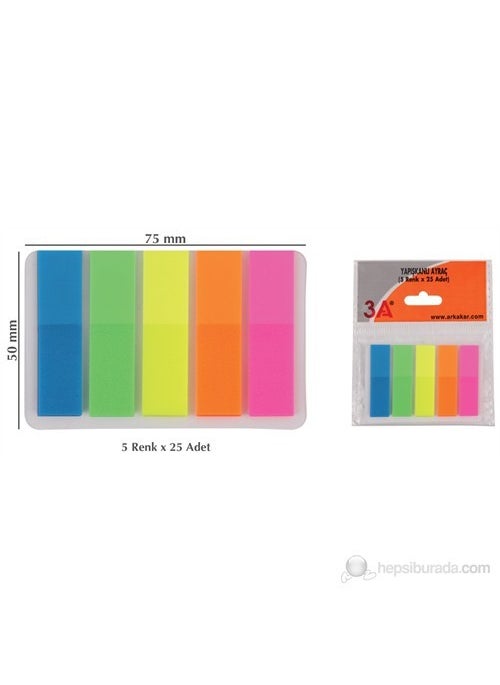 3A Adhesive Bracket 5 Colors x 25 Pieces (Marking Tape) 