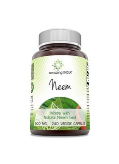 Neem (Made With Natural Neem Leaf) 500 Mg Veggie Capsules Supplement ; Nongmo ; Gluten Free ; Made In Usa ; Suitable For Vegetarians (240) - pzsku/ZE7E44C44F800450D20D9Z/45/_/1695134175/205cb0b3-3d5e-45e1-a245-6aa335c2b0b7