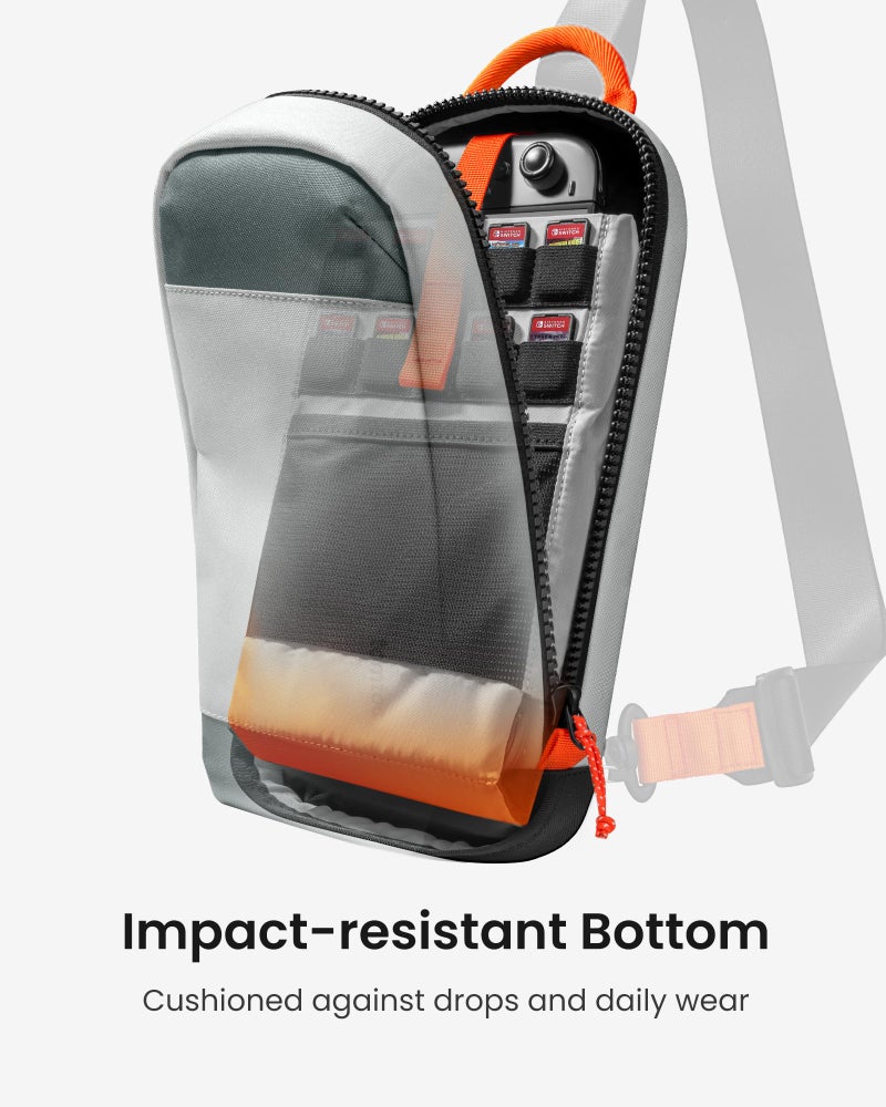 tomtoc Sling Crossbody Bag for Nintendo Switch 2, Protective Travel Chest Carrying Gaming Pouch with 8 Game Cartridges Slots - Image 4
