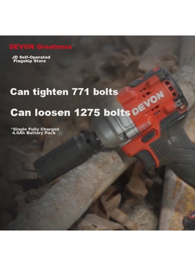 Devon 20v Brushless Electric Wrench, High Torque 5760, Impact Electric Impact Wrench, For Scaffolding Workers And Woodworkers, Single Machine Head - Image 3