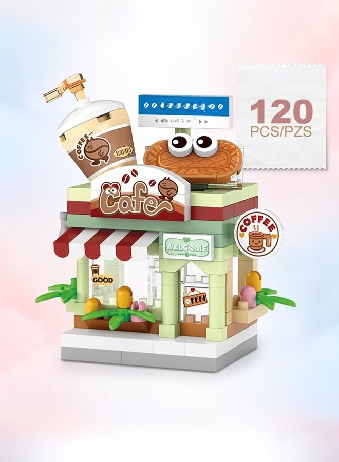 tangs 120PCS Micro Building Blocks Kit Coffee Shop  , Easy DIY Miniature Café Decor for Adults & Kids, Non-Toxic Creative Building Set - Image 5