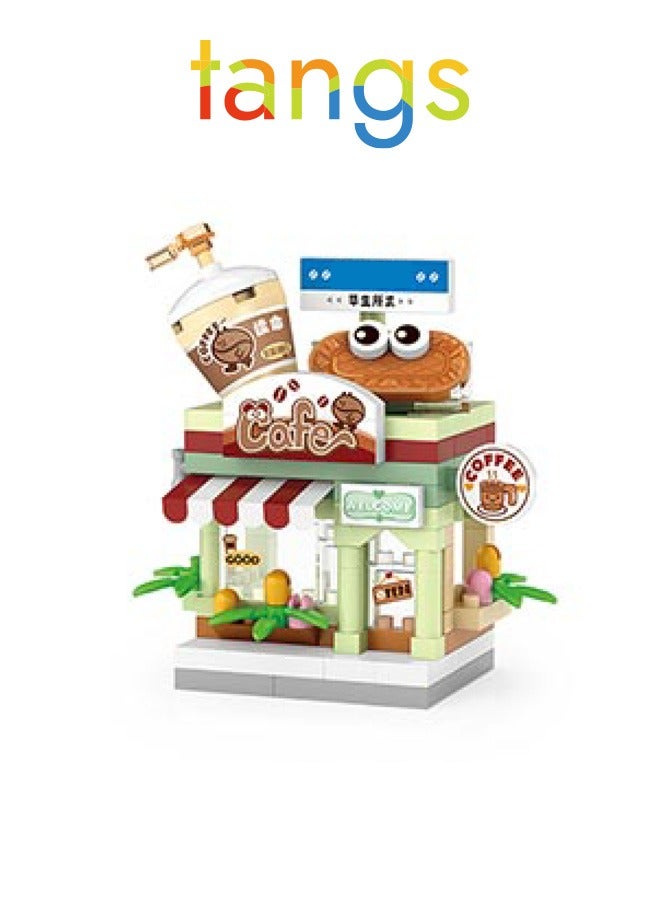 tangs 120PCS Micro Building Blocks Kit Coffee Shop  , Easy DIY Miniature Café Decor for Adults & Kids, Non-Toxic Creative Building Set - Image 1