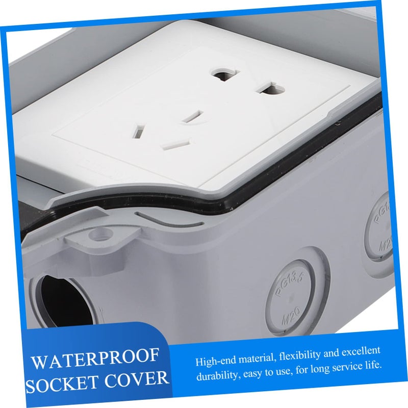 Weatherproof 5 Hole Outdoor Socket Cover UV Waterproof Box Lock - Image 5
