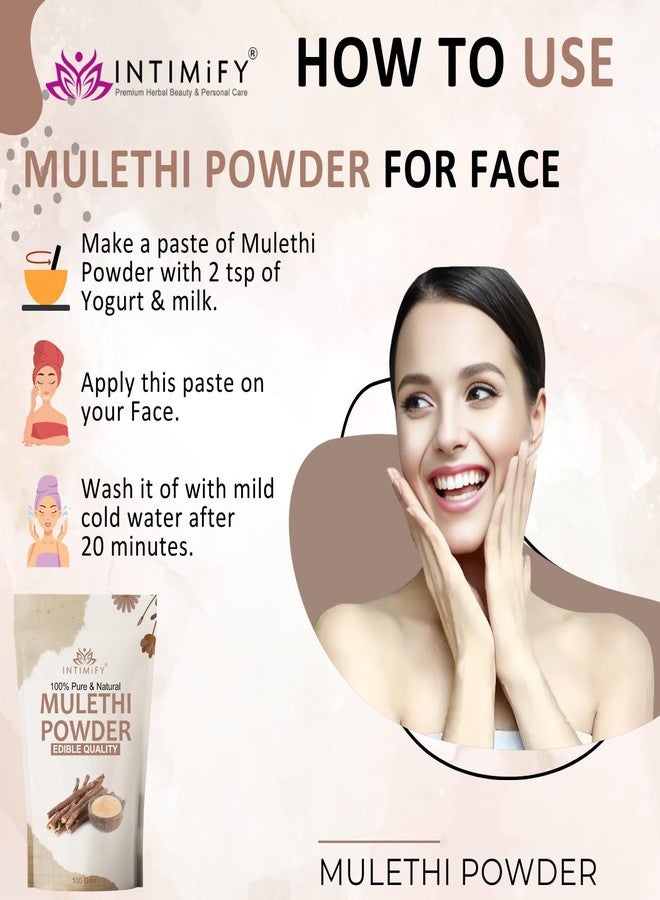 INTIMIFY مسحوق عرق السوس من إنتيميفاي لتبييض الوجه، مناسب للأكل والشرب | يمكن استخدامه من قبل النساء والرجال | 100 غرام (عبوة واحدة) - Image 3