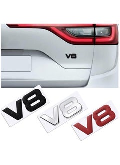 بيعتكلها 3D معدن V8 سيارة حرف الحاجز شعار الجانب الخلفي الذيل الجذع الشارات شعار شارة ملصق مائي التصميم اكسسوارات السيارات (الفضة)  - Image 3