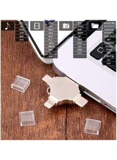 بيوينتي محرك أقراص فلاش BXDZOOER عالي السرعة USB C ذاكرة فلاش 128 جيجابايت 4 في 1 متعددة الوظائف مع منافذ Micro Type-C لأجهزة Android الذكية Iphone Pad MacBook والكمبيوتر المحمول WZT-SZ003 (فضي)  - Image 4