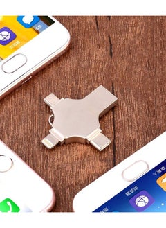 بيوينتي محرك أقراص فلاش BXDZOOER عالي السرعة USB C ذاكرة فلاش 128 جيجابايت 4 في 1 متعددة الوظائف مع منافذ Micro Type-C لأجهزة Android الذكية Iphone Pad MacBook والكمبيوتر المحمول WZT-SZ003 (فضي)  - Image 2