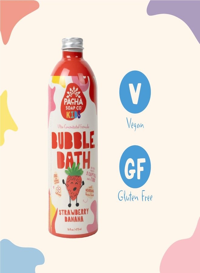 Pacha Soap Co. Kids Bubble Bath, Strawberry Banana, 2 Pack - Make Bathtime Fun & Squeaky Clean, Ultra-Concentrated, Foaming, Plant-Based, Vitamin Rich, Non-Toxic, Tear-Free, Recyclable - Image 3