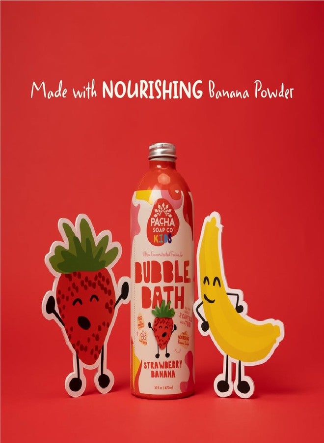 Pacha Soap Co. Kids Bubble Bath, Strawberry Banana, 2 Pack - Make Bathtime Fun & Squeaky Clean, Ultra-Concentrated, Foaming, Plant-Based, Vitamin Rich, Non-Toxic, Tear-Free, Recyclable - Image 2
