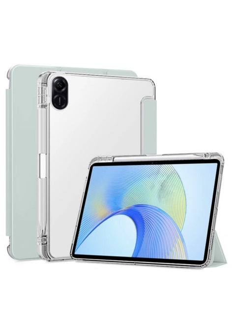 Compatible with Honor Pad X8a / X9 11 inch (2024) Tablet Unid Series Triple Fold Transparent Case With Pencil Holder and Auto Sleep Wake
