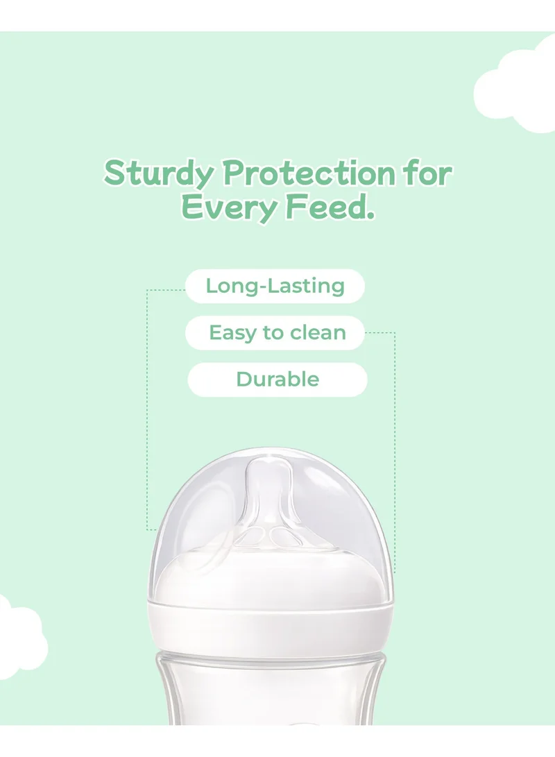 Luay Pack Of 2 Baby Feeding Bottle 260ml Pack of 2| Anti-Colic Plastic Milk Bottle for Newborn & Infants|Soft Silicone Nipple  | Best Price UAE