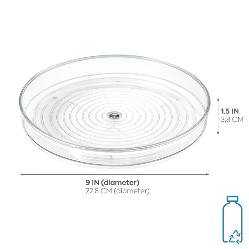 InterDesign Idesign Recycled Plastic Lazy Susan Turntable Organizer Pantry  Bathroom  General Storage And More  The Linus Collection  9 Inch  Clear - Image 2