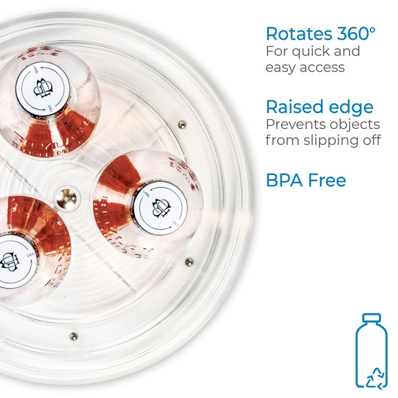 InterDesign Idesign Recycled Plastic Lazy Susan Turntable Organizer Pantry  Bathroom  General Storage And More  The Linus Collection  9 Inch  Clear - Image 4