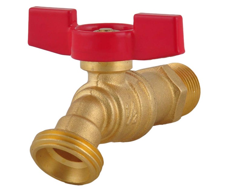 LD Valve- Male Hose Bibb 1/2" MIP X 3/4" MHT For Garden Watering,1/4 Turn Shut Off Hose Bib with T-Handle (15-Pack) - Image 2