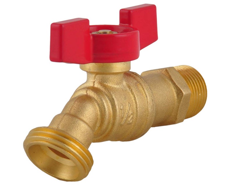 LD Valve- Male Hose Bibb 1/2" MIP X 3/4" MHT For Garden Watering,1/4 Turn Shut Off Hose Bib with T-Handle (15-Pack) - Image 5