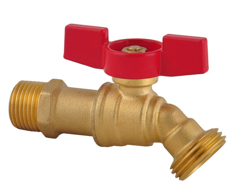 LD Valve- Male Hose Bibb 1/2" MIP X 3/4" MHT For Garden Watering,1/4 Turn Shut Off Hose Bib with T-Handle (15-Pack) - Image 3