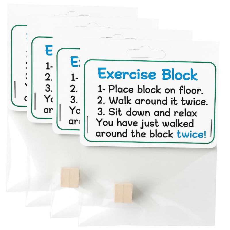 PHAWNGU 4 Pack Exercise Block Gag Gift Funny Lazy Workout Joke for Adults Coworkers Friends Novelty Gift for Men Women Office White Elephant Retirement Birthday - Image 3