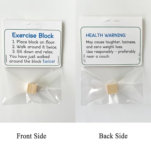 PHAWNGU 4 Pack Exercise Block Gag Gift Funny Lazy Workout Joke for Adults Coworkers Friends Novelty Gift for Men Women Office White Elephant Retirement Birthday - Image 5