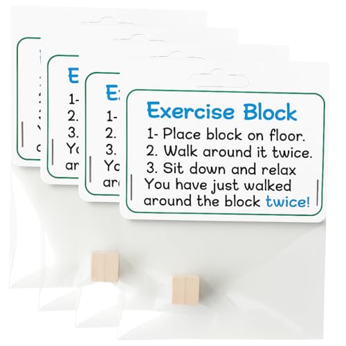 PHAWNGU 4 Pack Exercise Block Gag Gift Funny Lazy Workout Joke for Adults Coworkers Friends Novelty Gift for Men Women Office White Elephant Retirement Birthday - Image 1