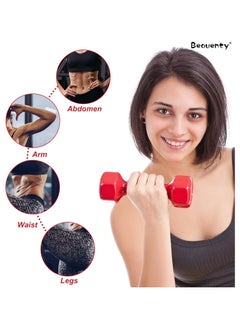 BJM Dumbbell Set-2, Hand Weights 1kgX2, Hexagonal Dumbbells for Women and Men, Home Fitness Equipment, Lightweight dumbbells for Daily Exercise, Workout, Fitness, 1kgX 2 (Red)  - Image 3