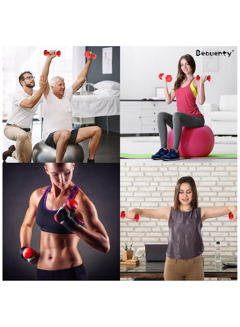BJM Dumbbell Set-2, Hand Weights 1kgX2, Hexagonal Dumbbells for Women and Men, Home Fitness Equipment, Lightweight dumbbells for Daily Exercise, Workout, Fitness, 1kgX 2 (Red) - Image 4