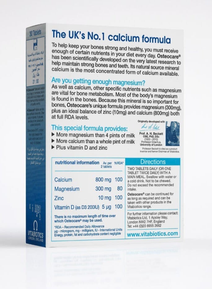 Osteocare Vitabiotics Osteocare Calcium & Vitamin D 30 Tablets  - Image 3