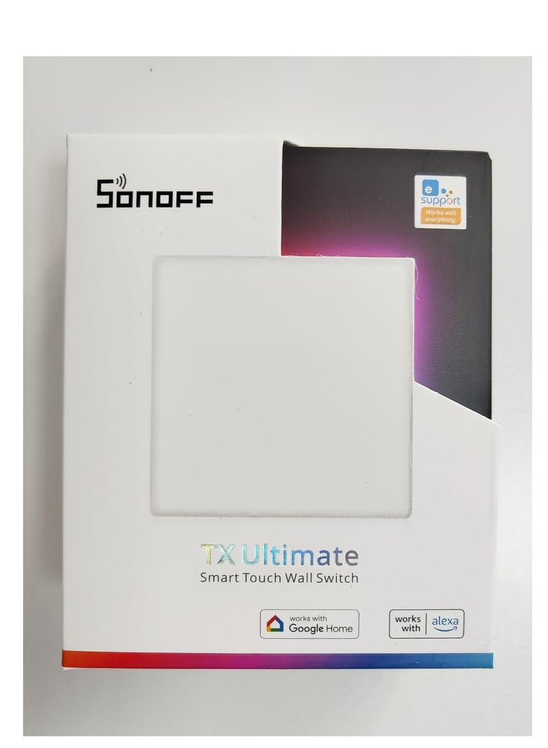 SONOFF TX Ultimate 1 gang Smart RGB Touch Wall Switch, Full touch access, Automation control, Voice control, Smart two way control, Replaceable switch cover, Works with Alexa & Google Home, White - Image 5