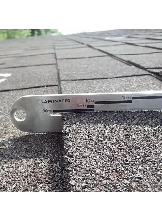 1pc Stainless Steel Fiberglass Roofing Ruler With 5 And 3 Inch Dual Scale Angle Markings - Image 2