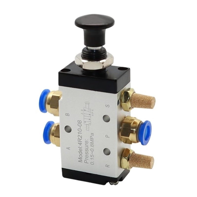 4R310 10 صمام يدوي ثنائي الاتجاه 5 مواضع مفتاح اتجاهي هوائي دفع وسحب مع تركيب 8 مم - Image 2