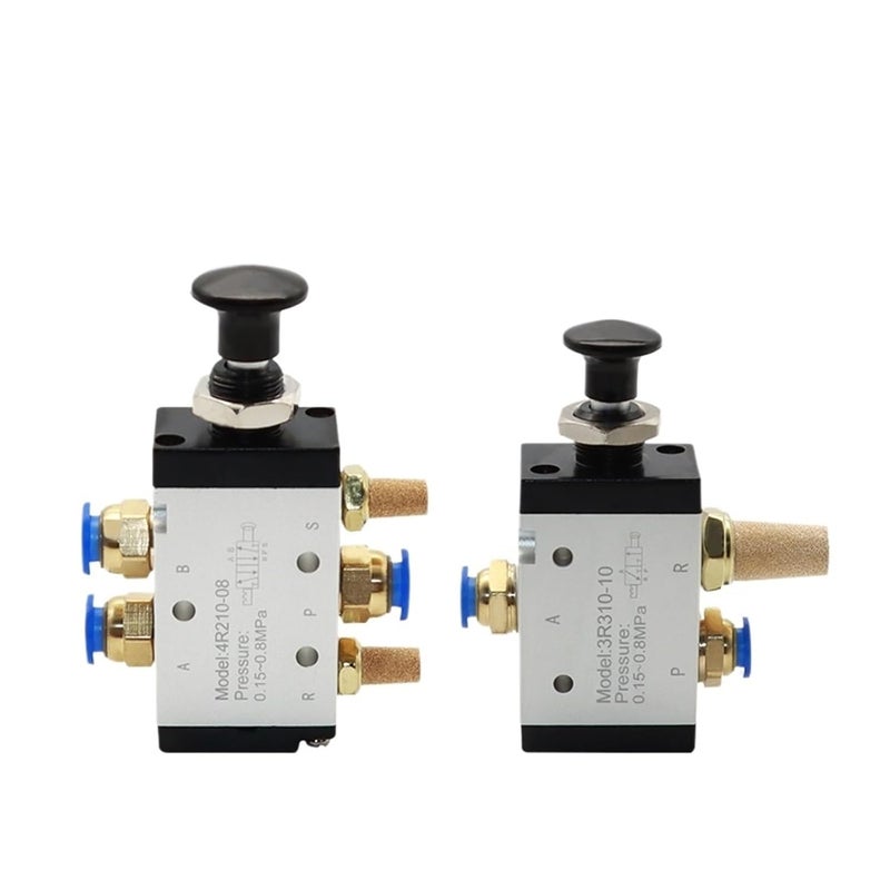 4R310 10 صمام يدوي ثنائي الاتجاه 5 مواضع مفتاح اتجاهي هوائي دفع وسحب مع تركيب 8 مم - Image 4