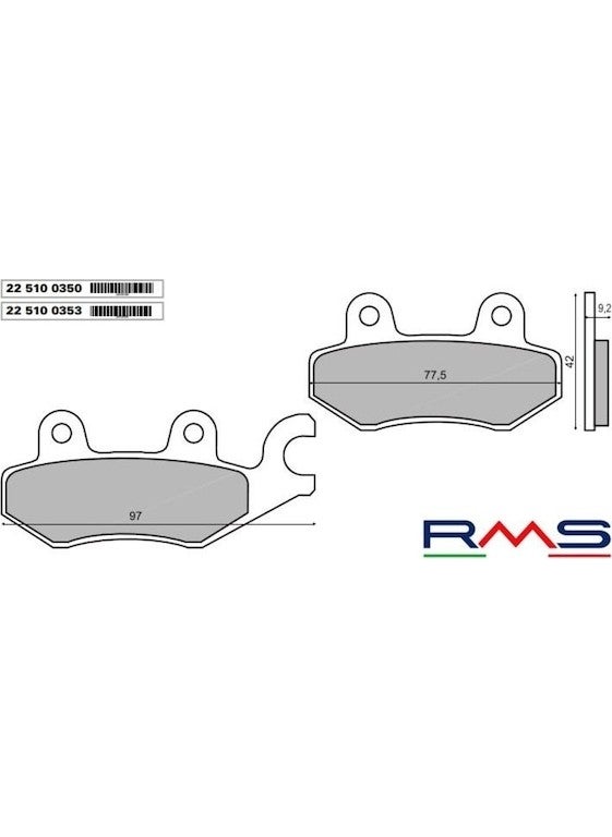 Kawasaki - Versys 300 Rear Brake Organic 1 Set Pad Rms - Image 1