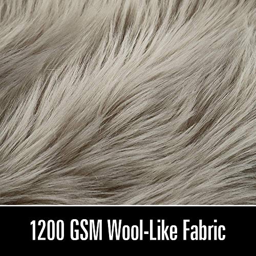 LOCHAS Soft Fluffy Faux Fur Rugs for Bedroom Bedside Rug 3x5 Feet, Washable, Furry Sheepskin Area Rug for Living Room Girls Room, Luxury Shag Carpet Home Decor, Beige - Image 5