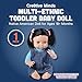 Constructive Playthings Cre8tive Minds MultiEthnic Toddler Baby Doll with Moveable Limbs Denim Dress Native American Doll for Girls and Boys Ages 19 Months - Image 4