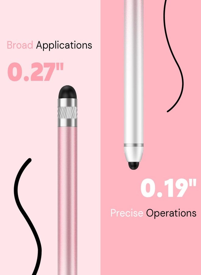 AmberVec Stylus Pen for Touchscreen, Dual-end High Sensitivity Capacitive Stylus Pen for iPhone/iPad/Android/Samsung/Computer/Tablets, AmberVec Universal Stylists Pens for Touch Screens, 2 Pack-Pink, Purple - Image 3