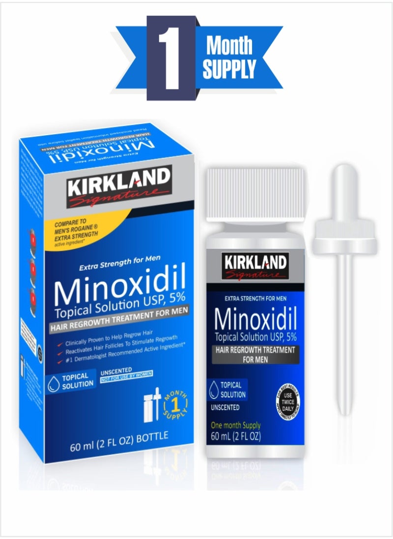 Kirkland Signature - Minoxidil USP 5% – Effective Scalp Treatment for Men, 1-Month Pack (Single) - Image 1