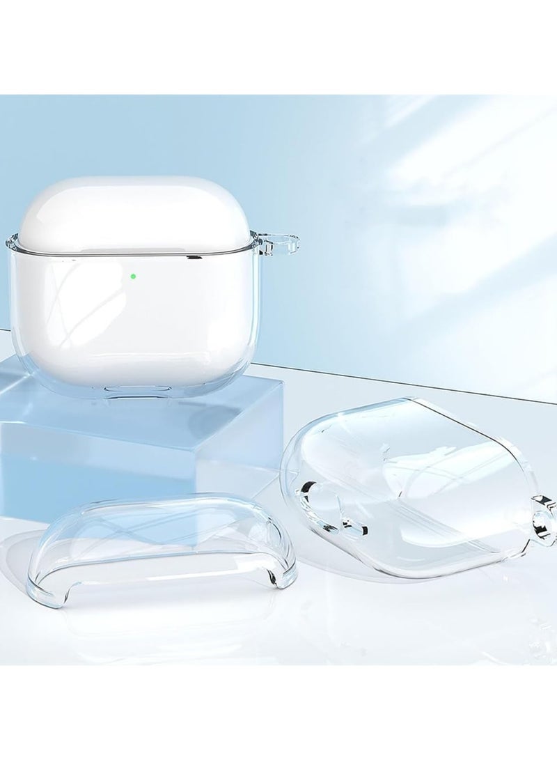 Silicone Soft Case Cover with Keychain for Air Pods 4 (2024) Soft TPU Rubber Air Pods 4 Generation Cover (Transparent) - Image 3