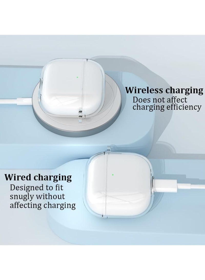 Silicone Soft Case Cover with Keychain for Air Pods 4 (2024) Soft TPU Rubber Air Pods 4 Generation Cover (Transparent) - Image 4